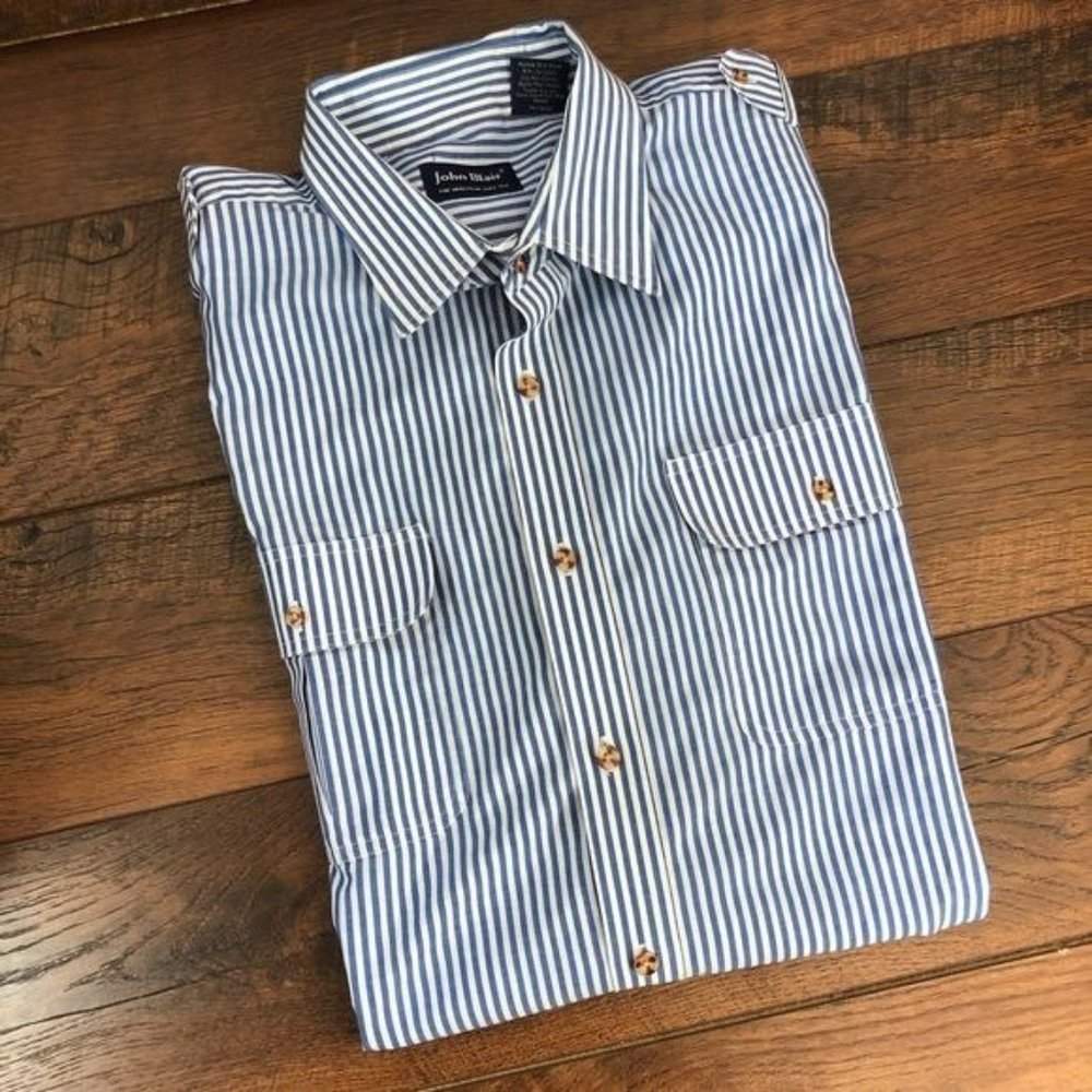 John Blair Blue Striped Shirt‎ - Size 2XL